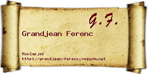 Grandjean Ferenc névjegykártya